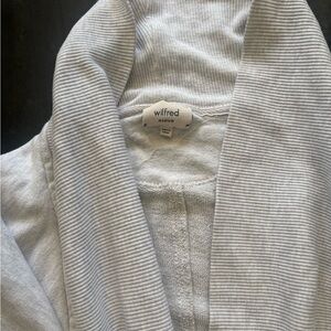 Wilfred Light Grey Ribbed Shawl Collar Cardigan